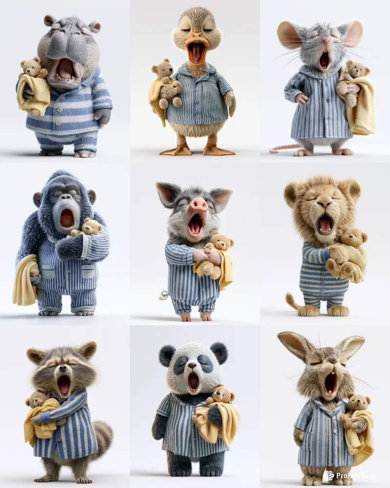 Bedtime 3D Animal Characters