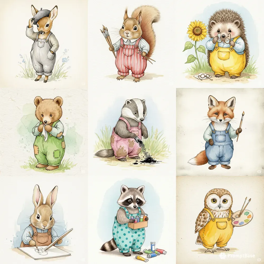 Whimsical Painter Animals