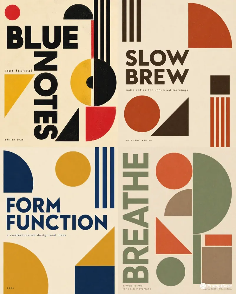 Bauhaus Modern Subject Posters