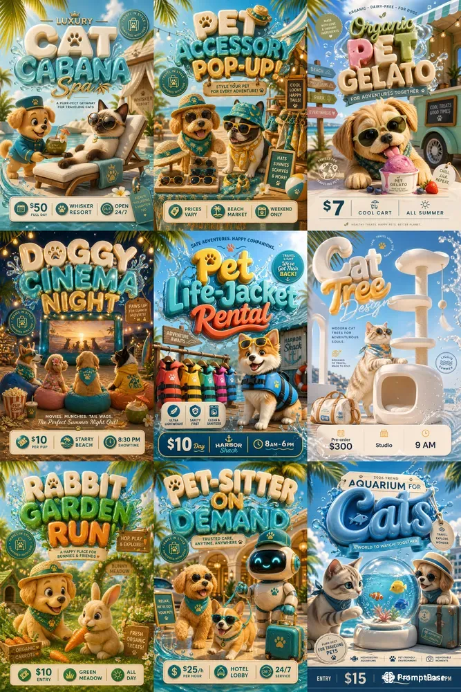 Luxury Pet Summer Services Flyer Masters