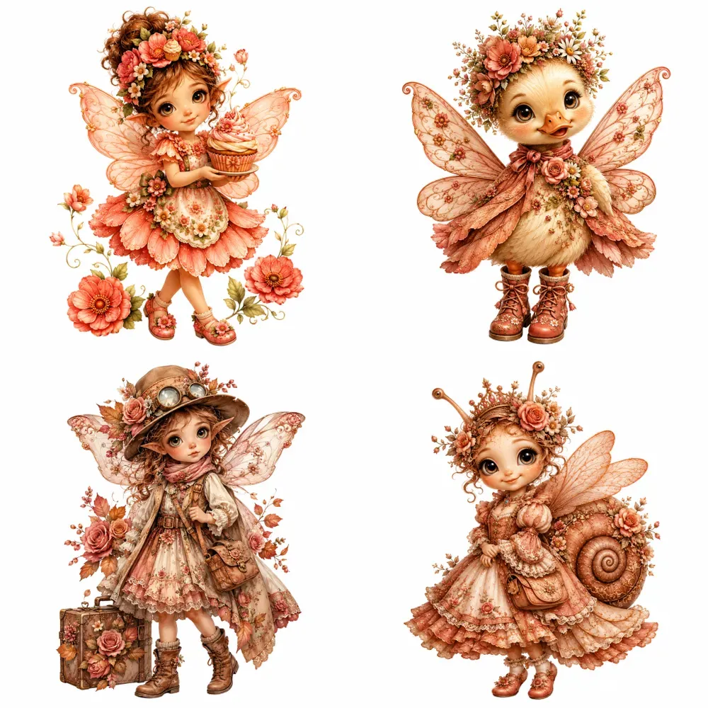 Whimsical Floral Fairy Character Clipart
