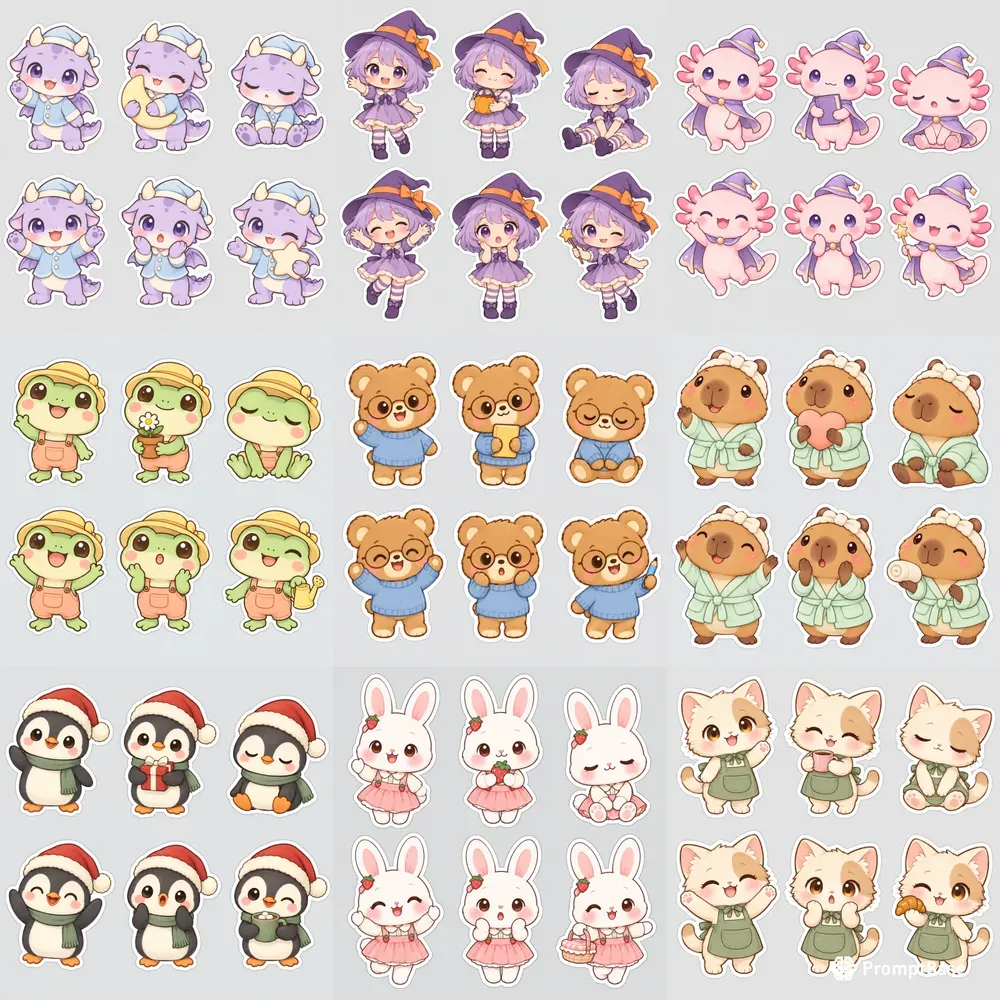 Kawaii Chibi Character Sticker Collections