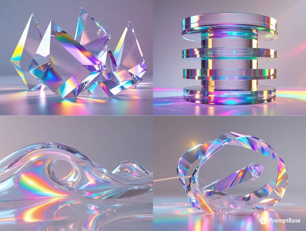 3D Holographic Crystal Glass Backdrops