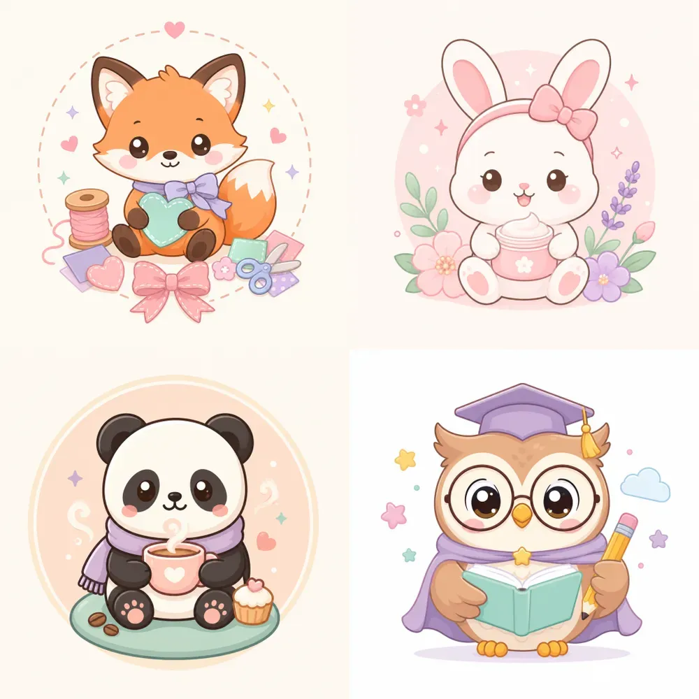 Pastel Mascot Logo Icon Generator