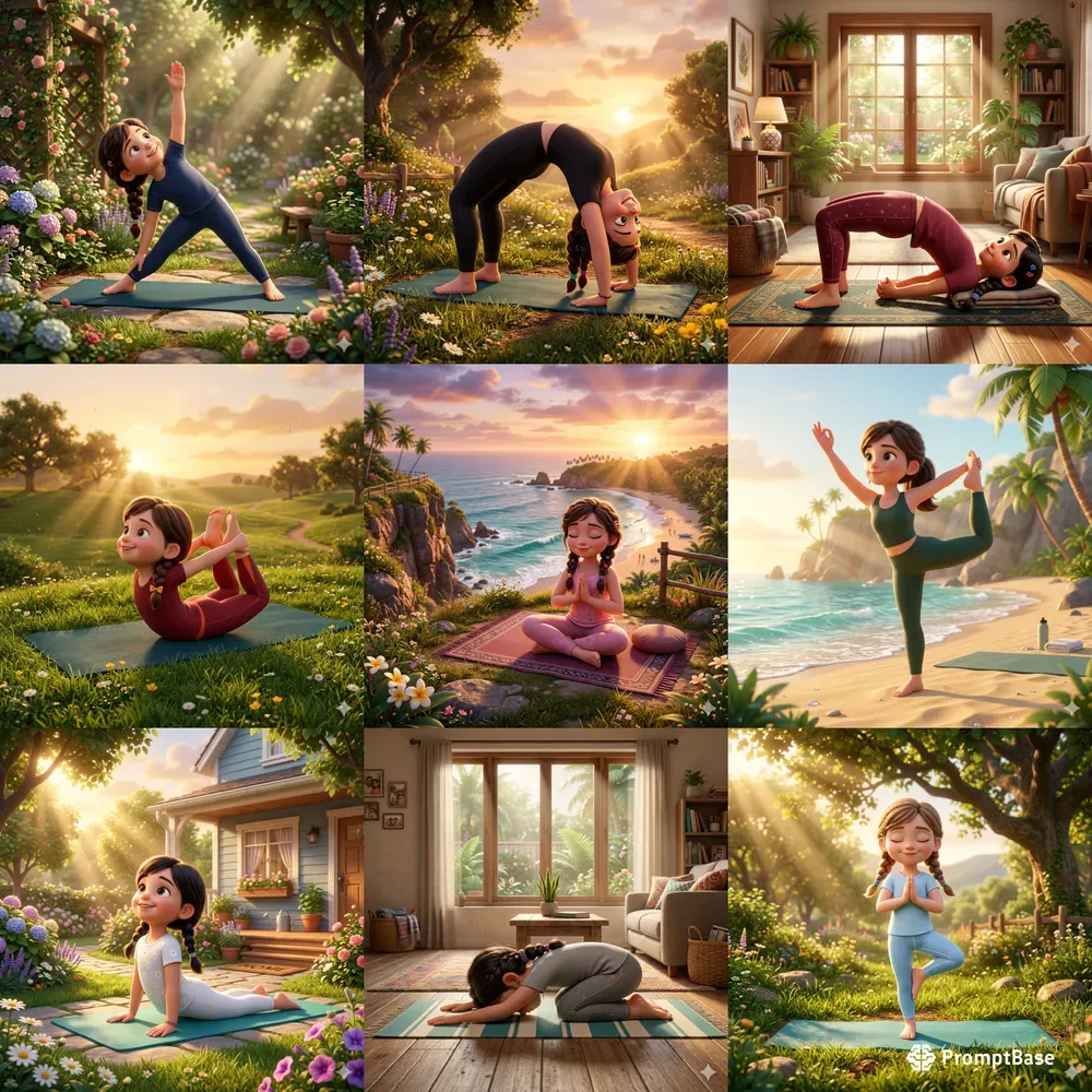 Pixar Inspired Wellness Yoga Art