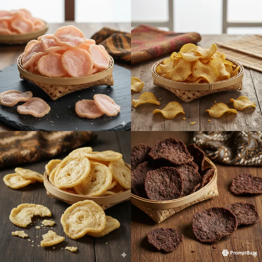 Indonesian Kerupuk Variety Stock Photos