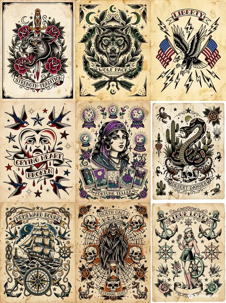Traditional Tattoo Flash Sheets