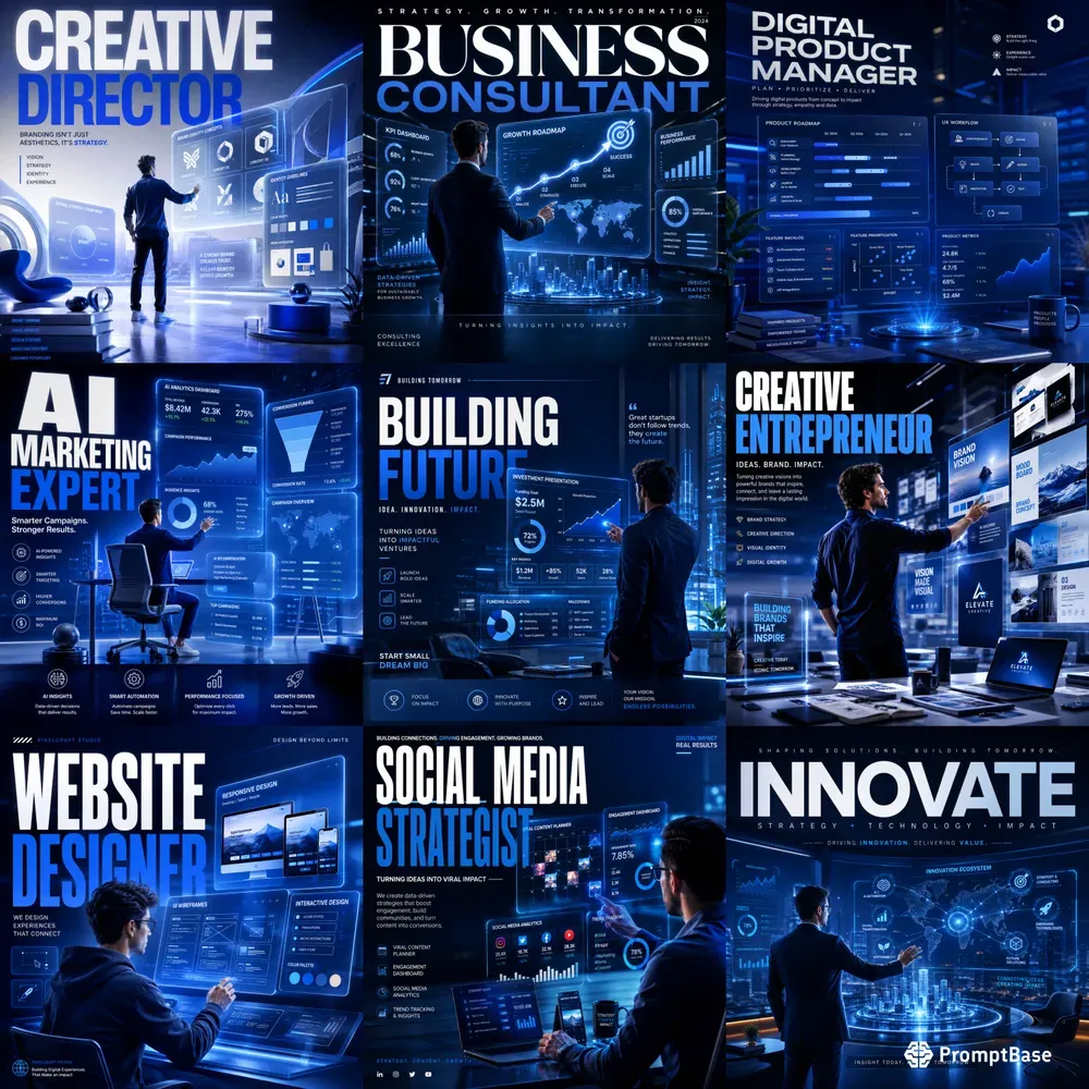 Futuristic Brand Poster Pack Pros