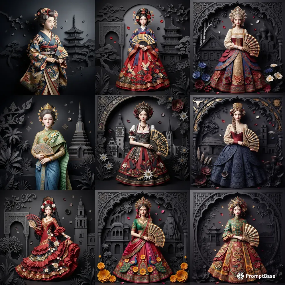 Cultural Portraits In Paper Sculptures