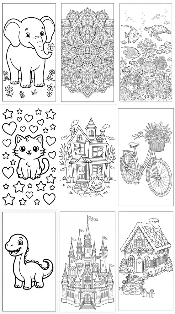 Printable Coloring Book Page Generator