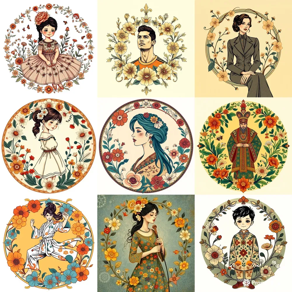 Simple Floral Person Tshirt Designs