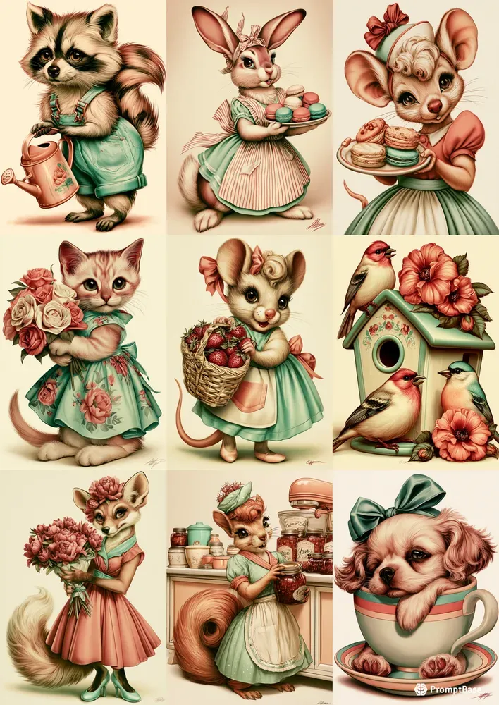 Retro Storybook Characters