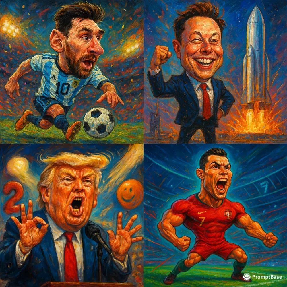 Vibrant Caricature Portraits