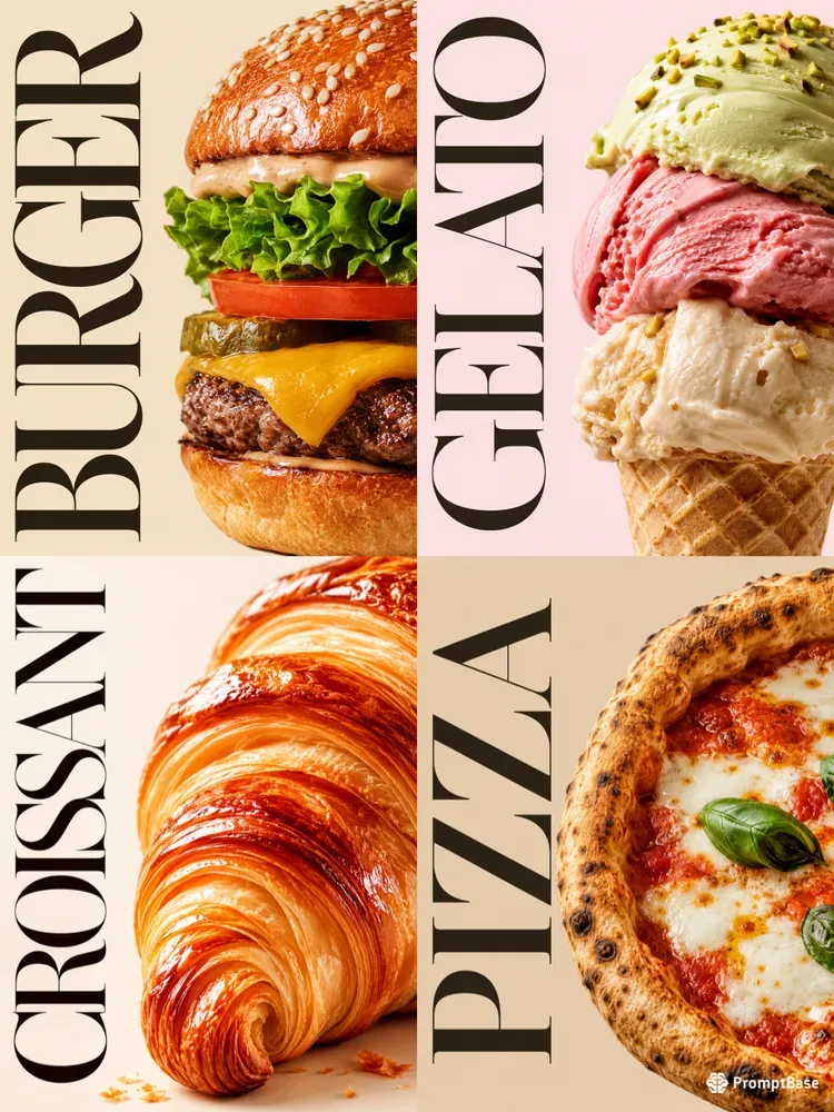 Luxury Editorial Food Typography Posters