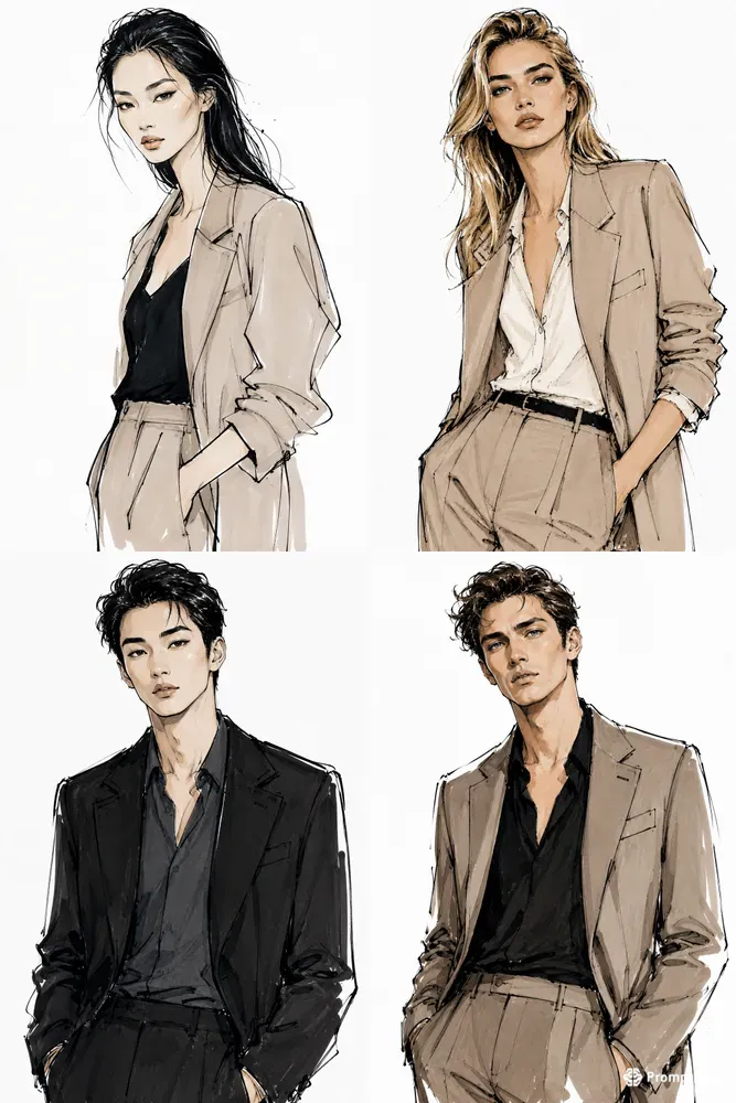 Voguestyle Minimalist Fashion Sketches
