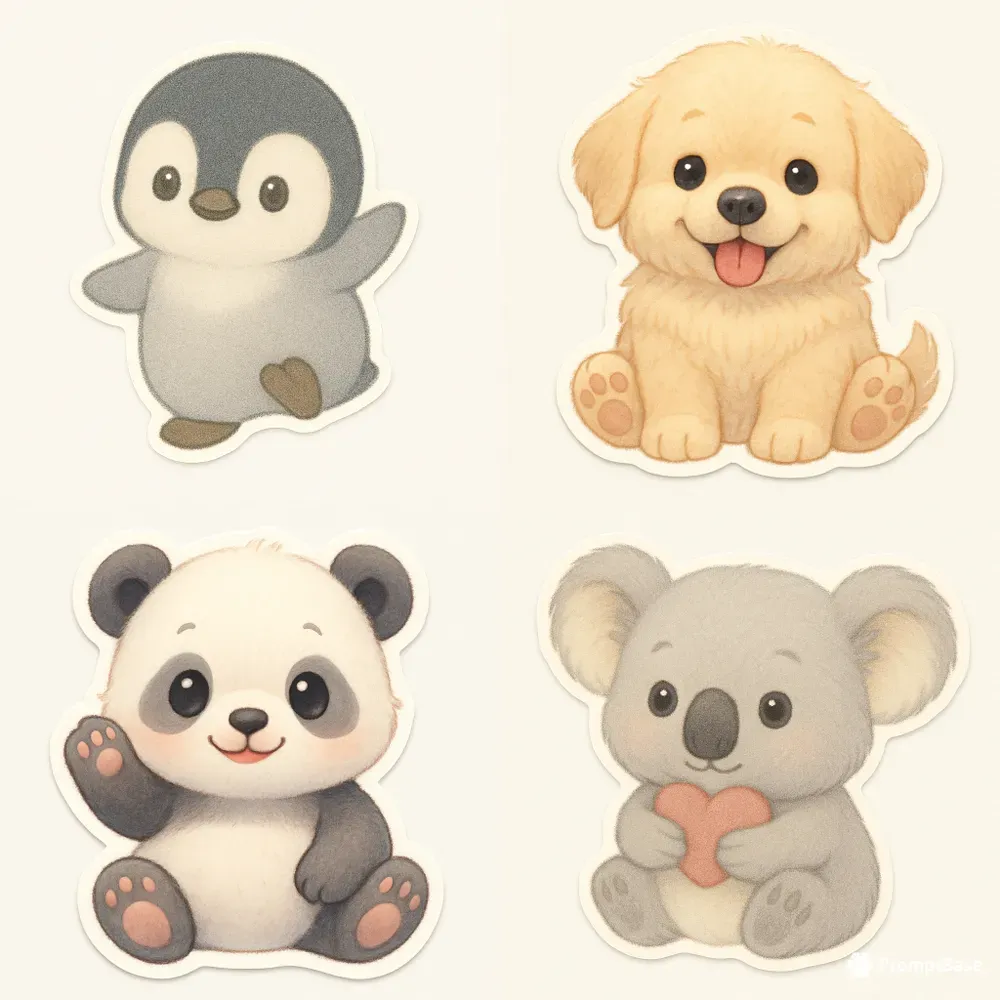 Cute Animal Sticker Portraits