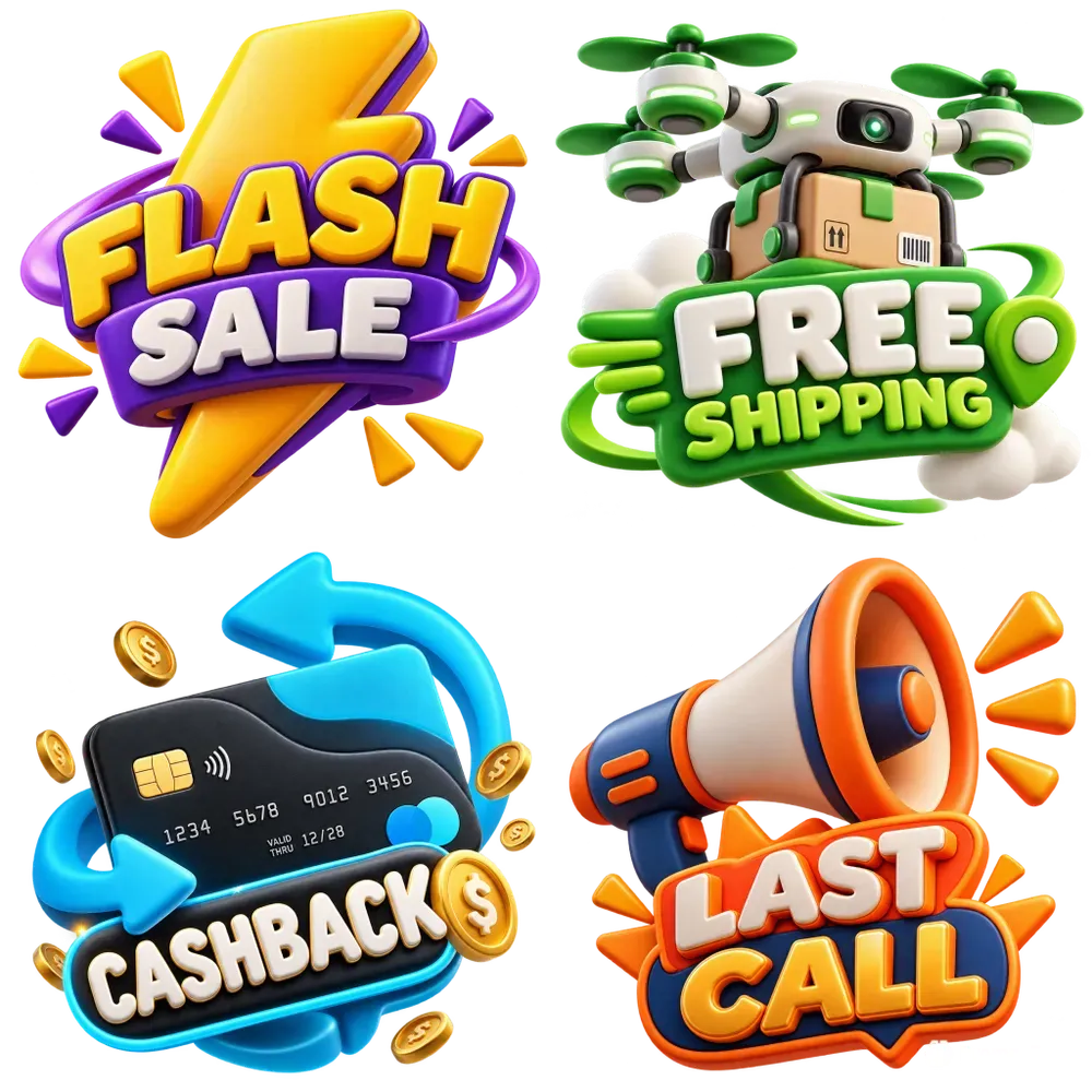 Cyber Monday UI Icon Badges