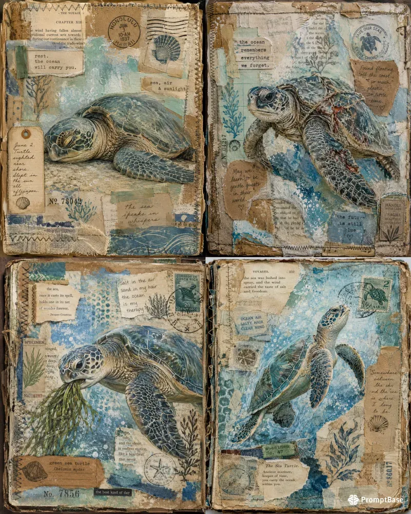Junk Journal Sea Turtles