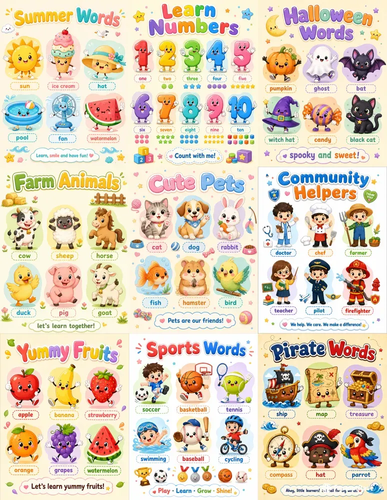 Kids Vocabulary Posters
