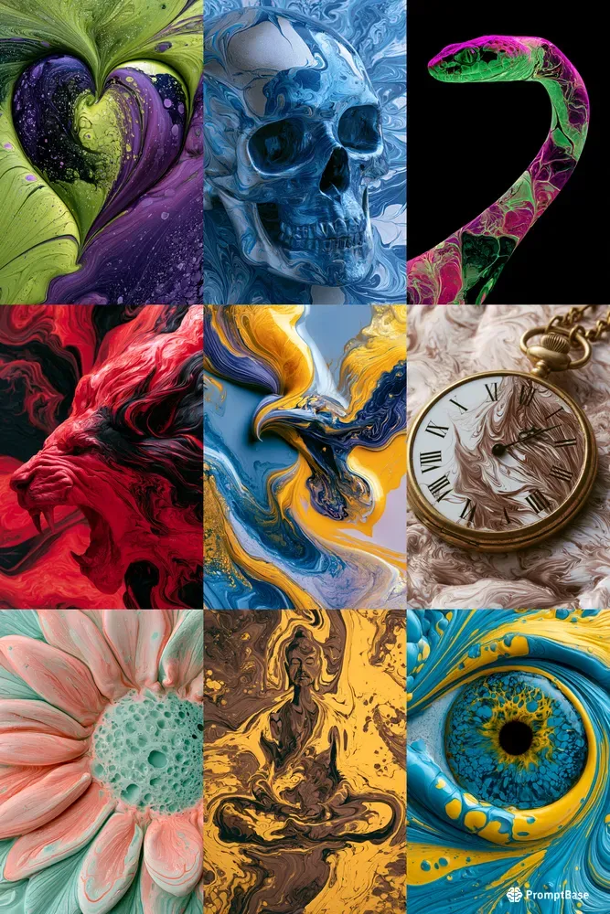 Chromatic Ebru Marbling Art
