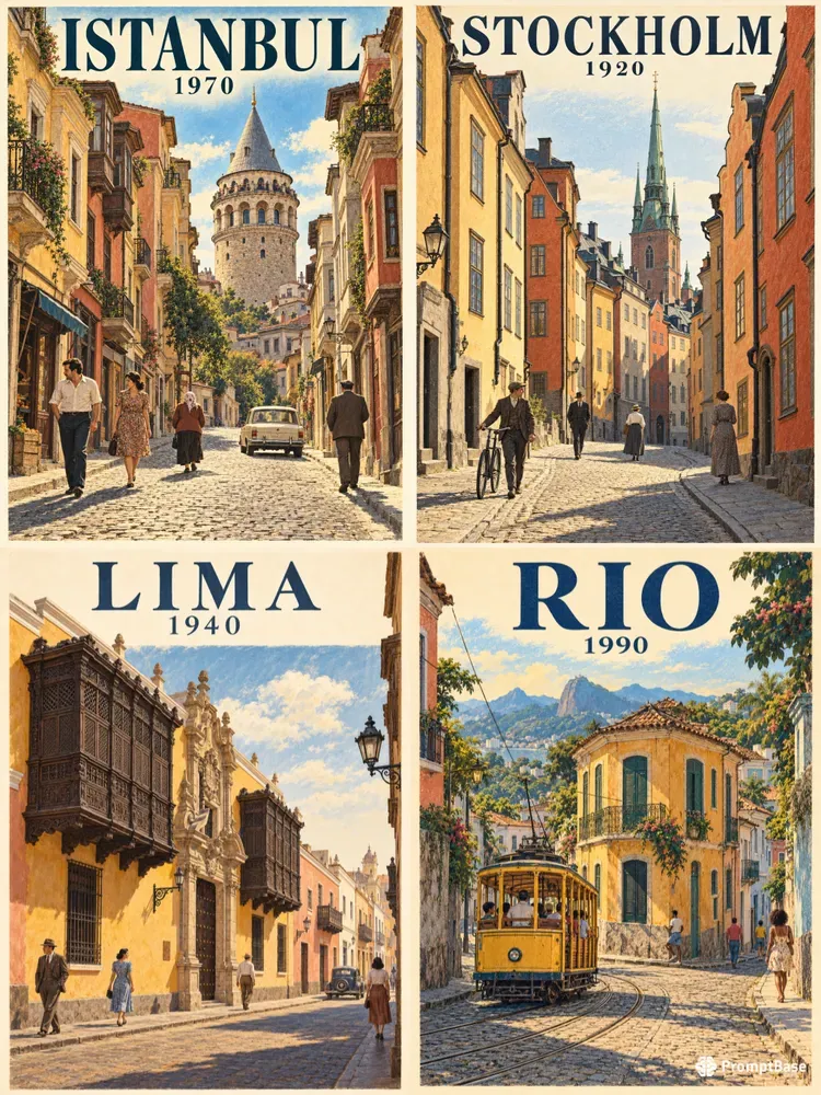 Vintage Hometown Travel Posters