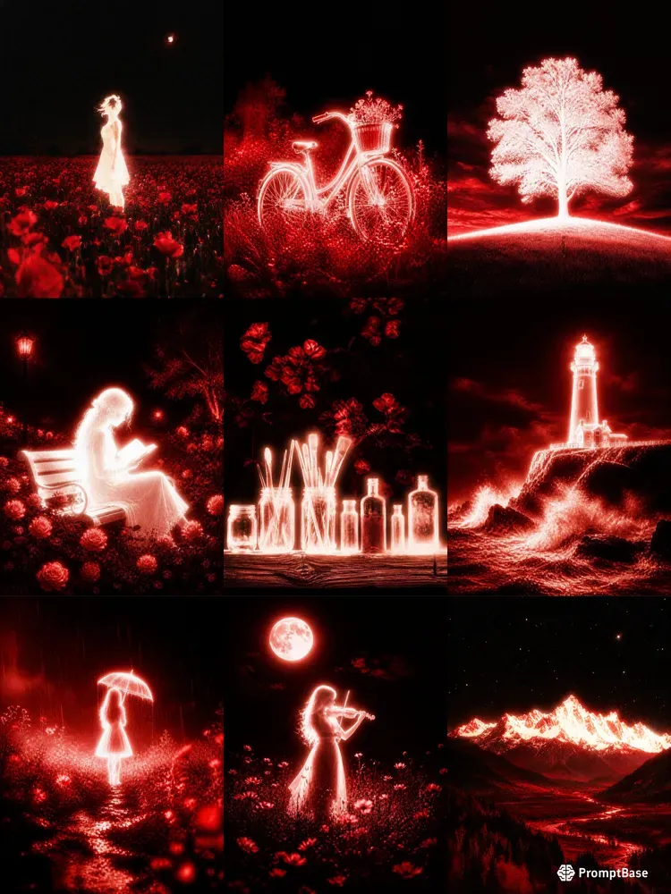 Ethereal Red Overexposed Photography