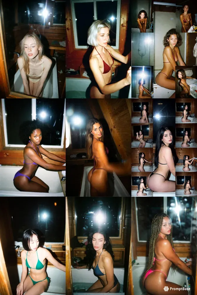 Realistic Women In Cabin Bathtubs