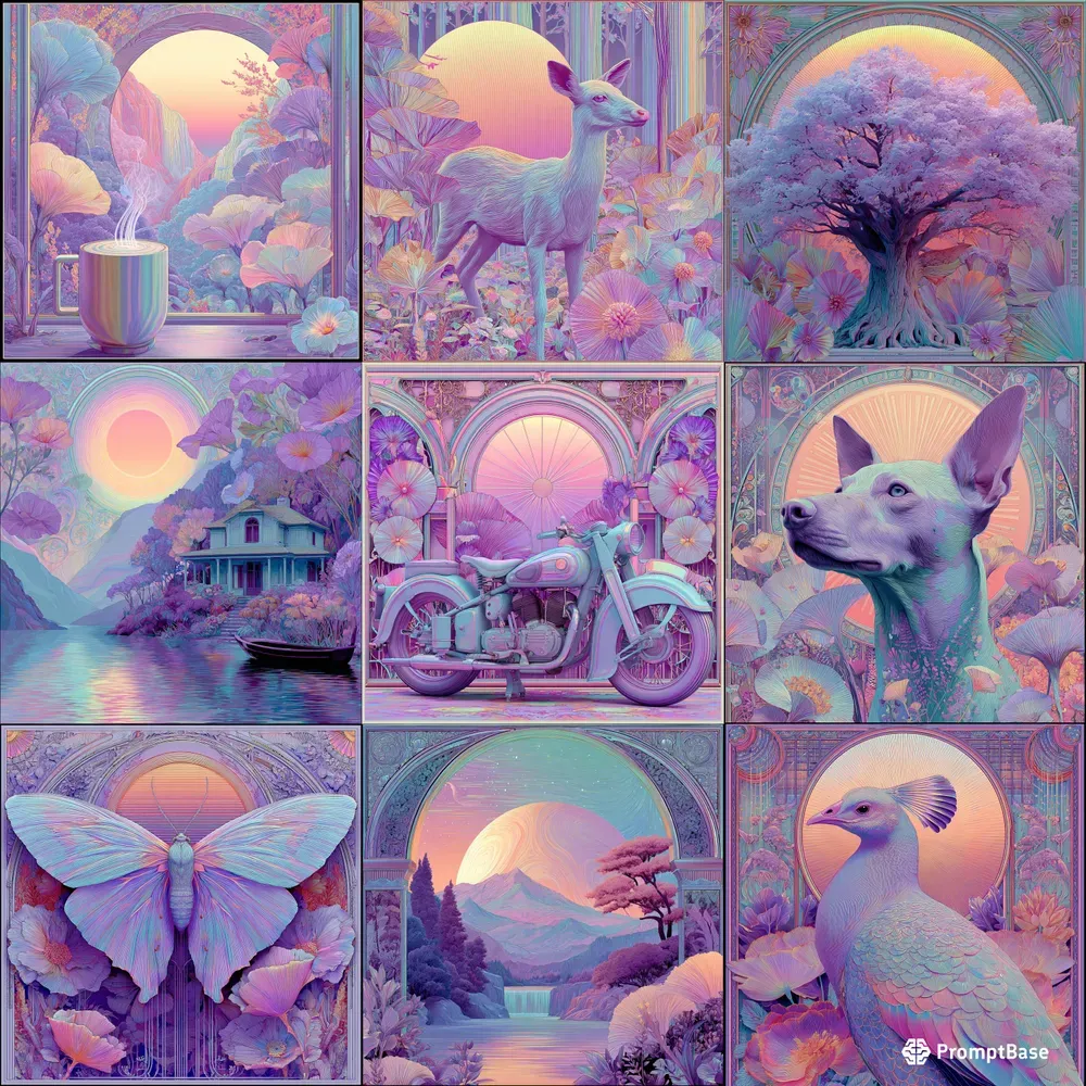 Pastel Art Nouveau Dream Illustrations