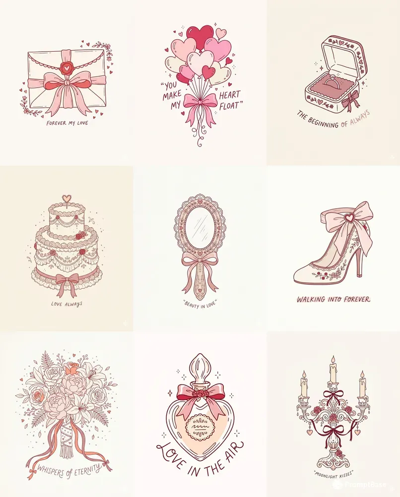 Romantic Vintage Wedding Doodles