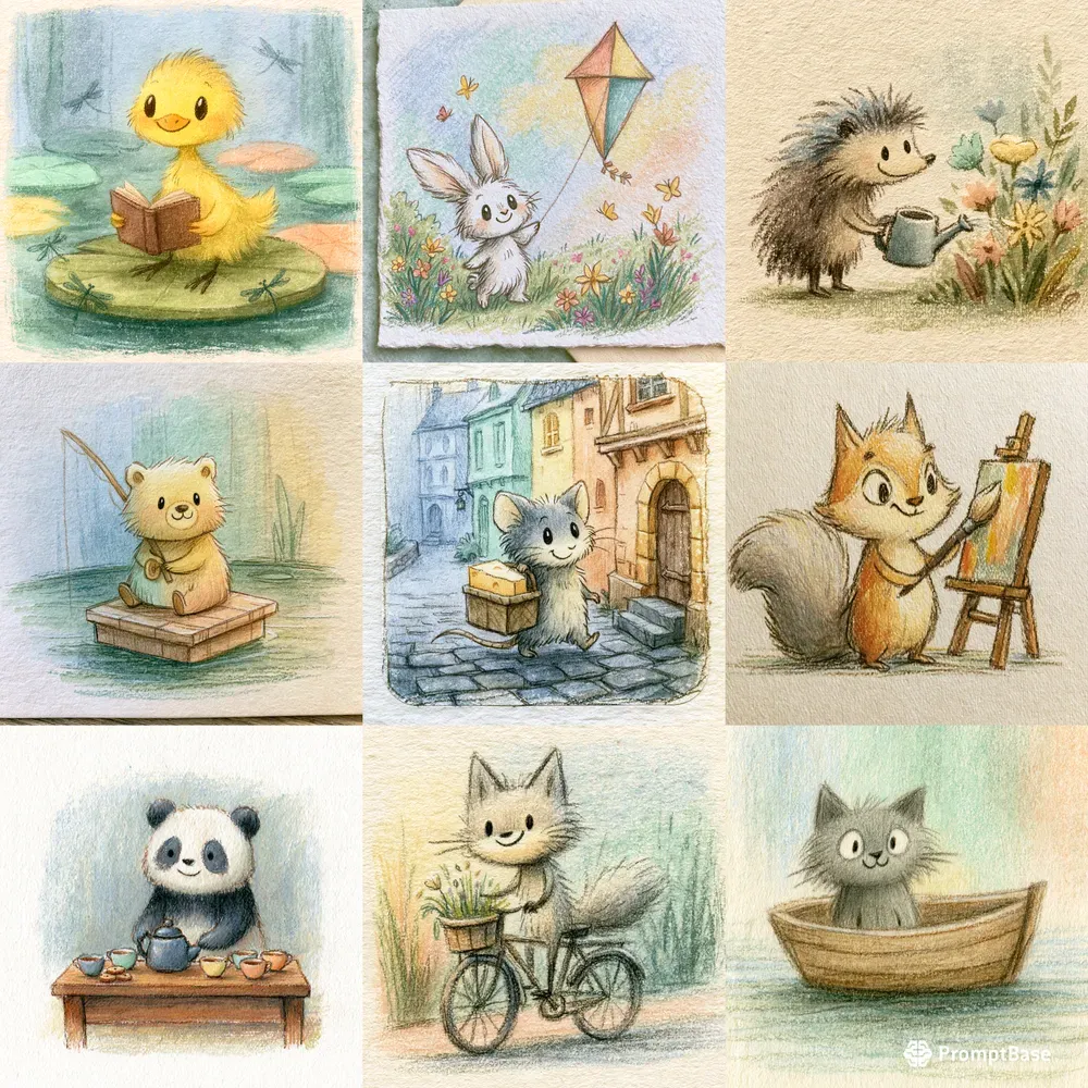 Kawaii Colored Pencil Art