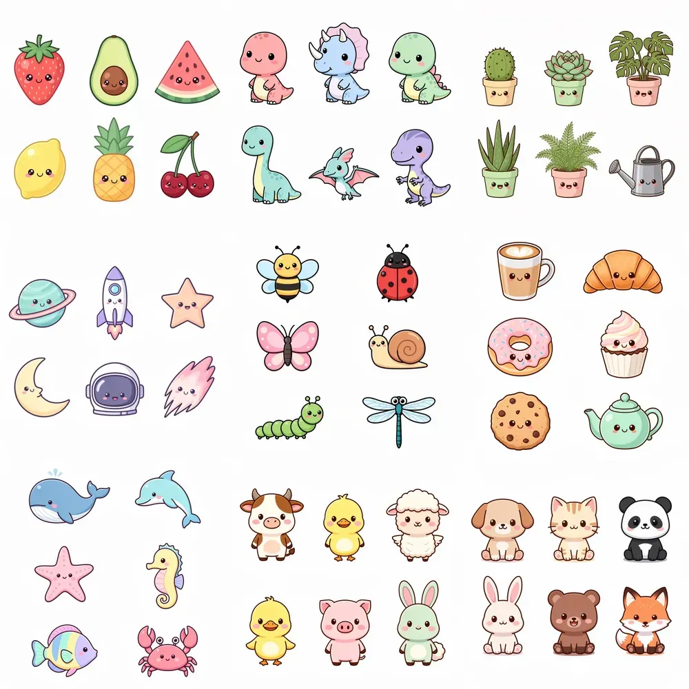 Cute Kawaii Clipart Pack Generator