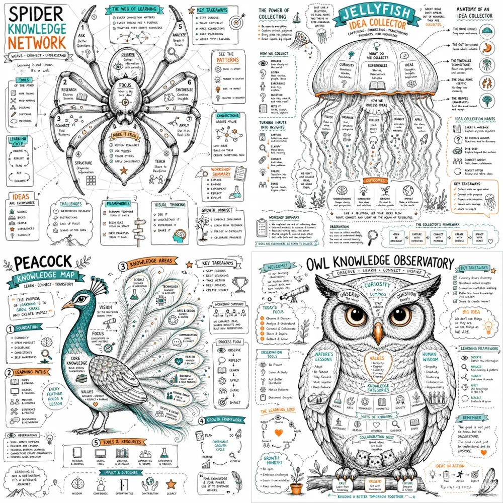 Animal Anatomy Sketchnote Infographics