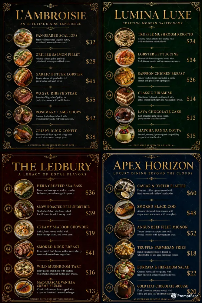Restaurant Menu Descriptions
