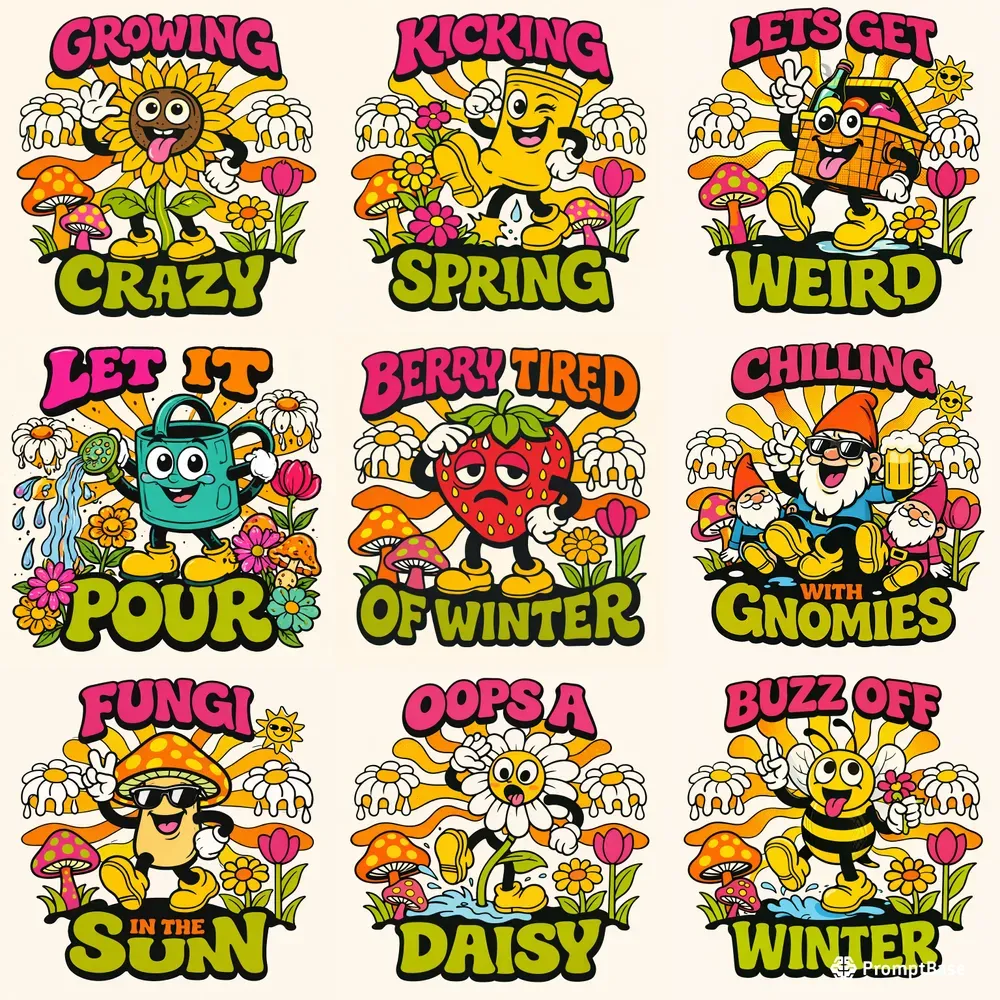 Surreal Spring Lettering Tshirt Designs