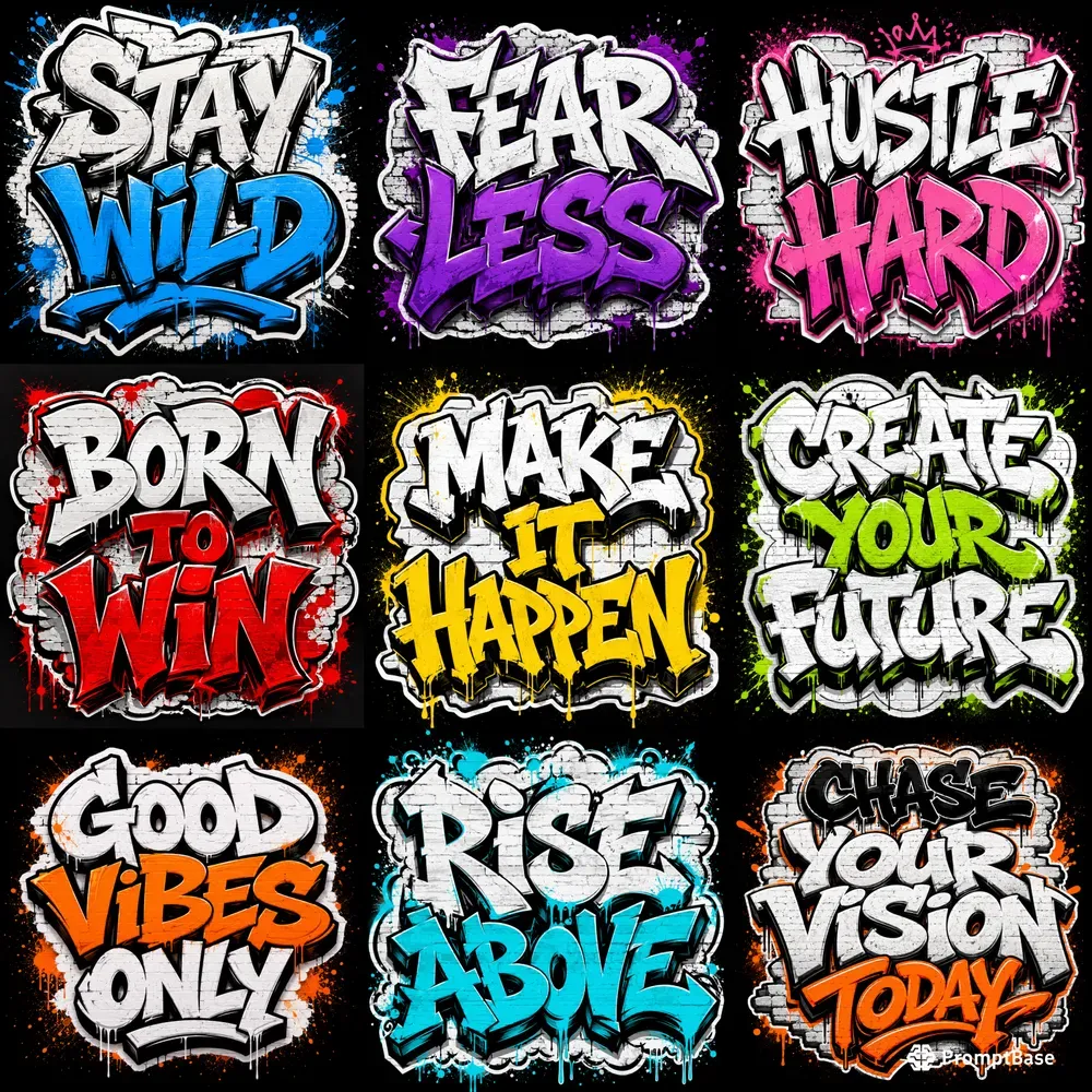 Graffiti Typography Quote Posters