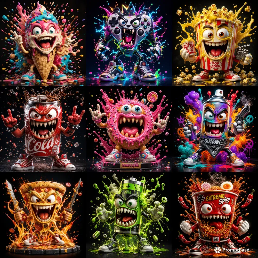 Crazy 3D Object Mascot Sets