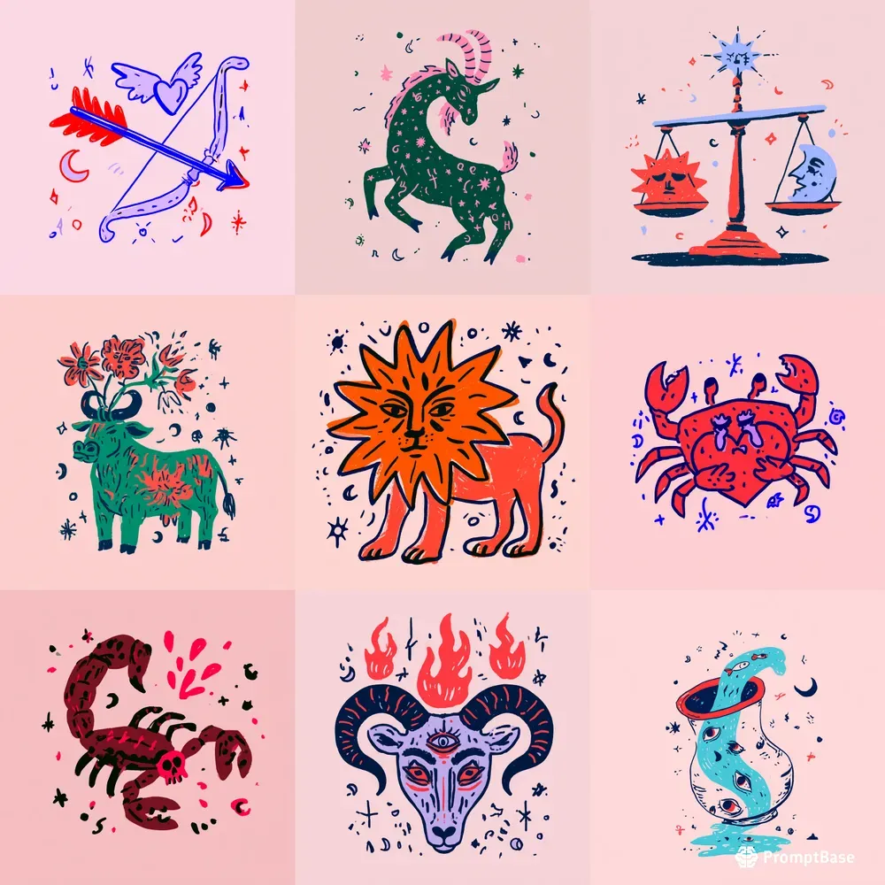 Weird Esoteric Zodiac Illustrations