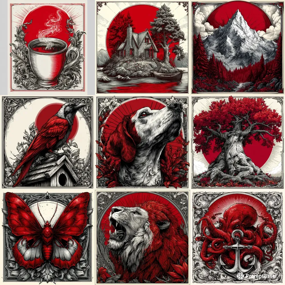 Screenprint Bold Red Ink Posters