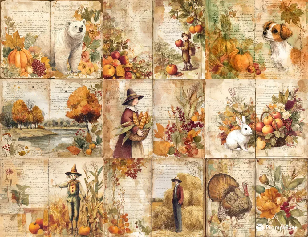 Thanksgiving Collage Junk Journals