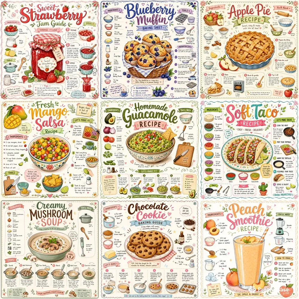 Cute Hand Drawn Recipes