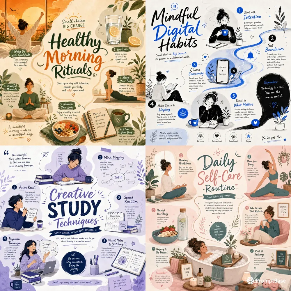 Editorial Handdrawn Infographic Posters