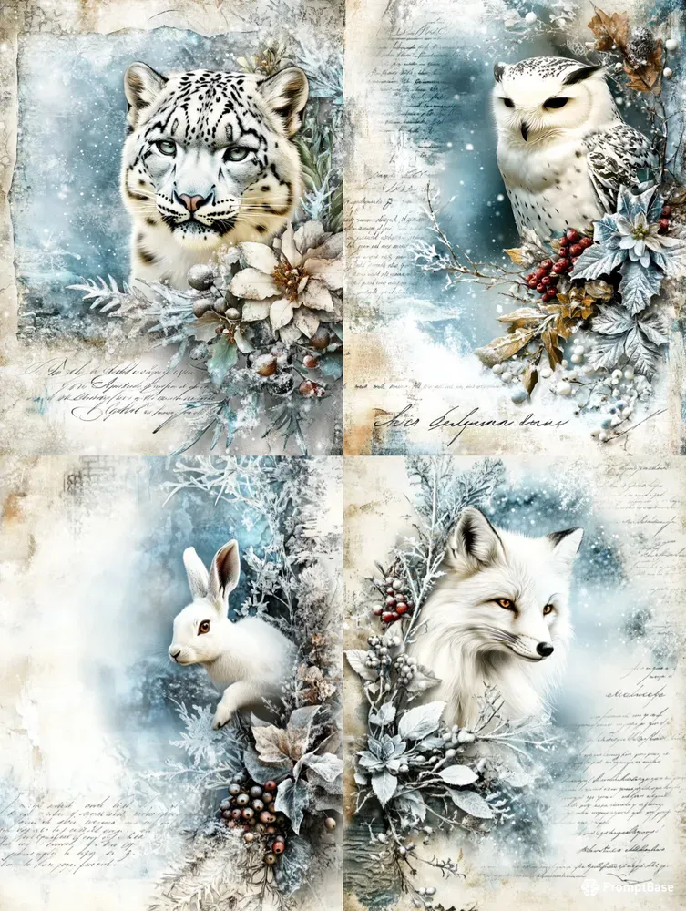 Shabby Chic Winter Relief Art