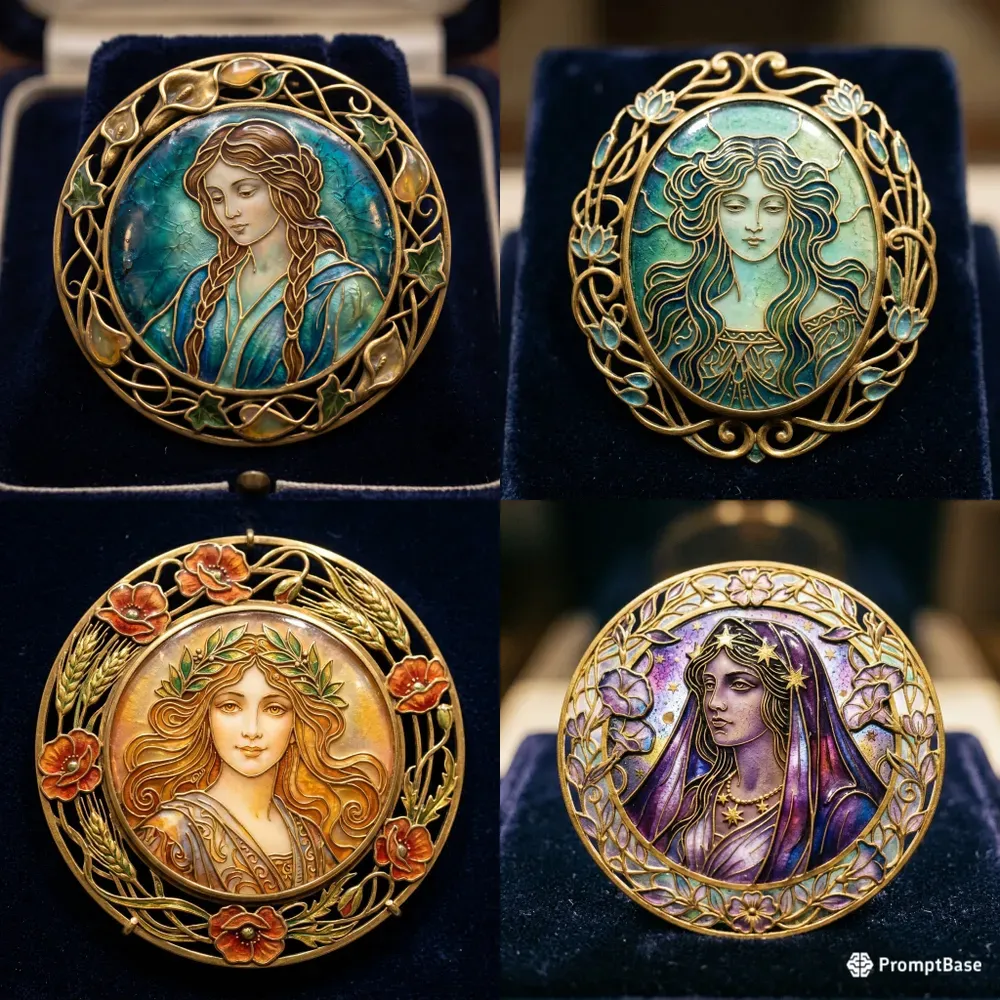 Cloisonné Enamel Heirloom Portraits