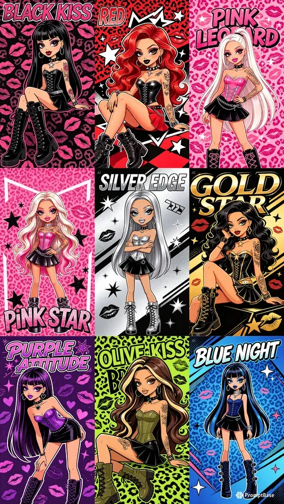Bratz Style Cartoon Fashion Girls