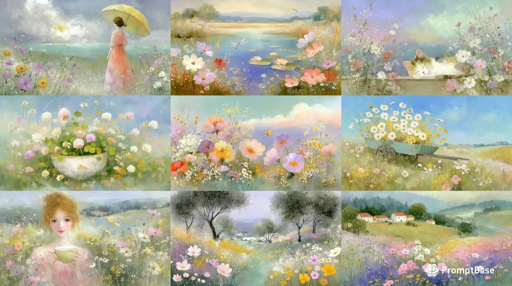 Summer Oil Landscape Tv Wallpaper Art
