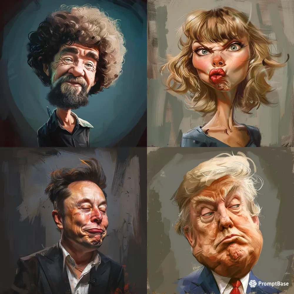 Exaggerated Caricature Portrait Art