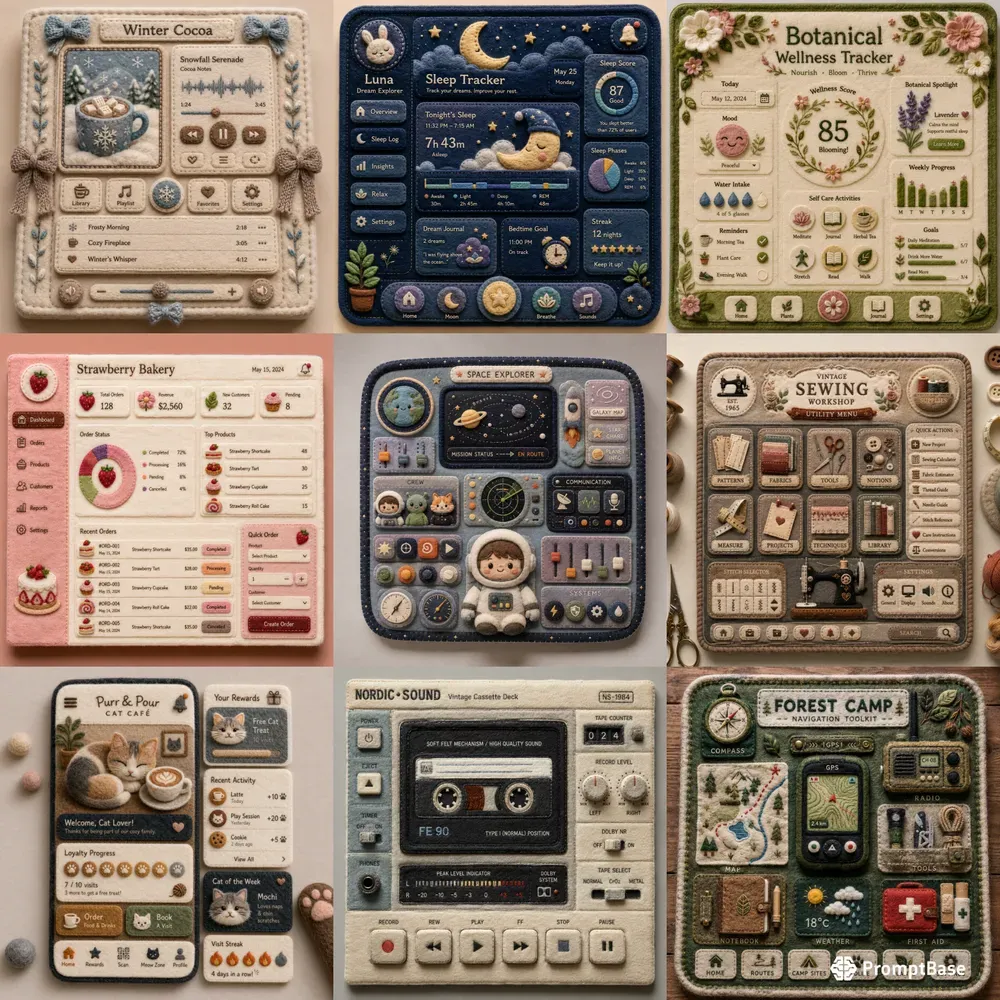 Cozy Felt UI Icon Generator Packs