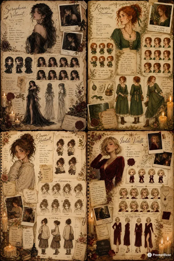 Vintage Character Sheets