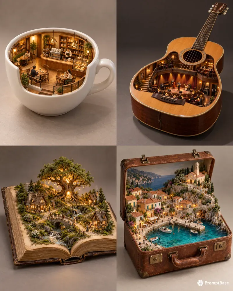 Miniature Worlds Inside Objects