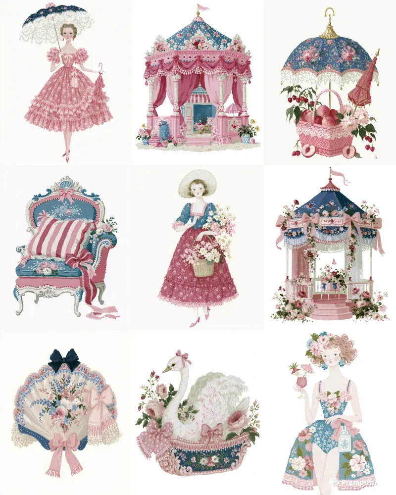 Rococo Summer Escape Cliparts
